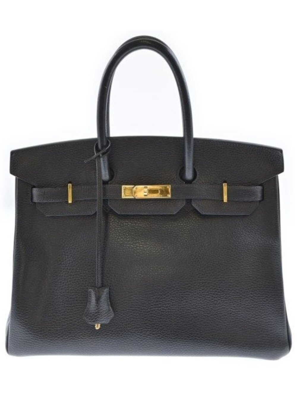 Hermes Birkin 35 Taurillon Clemence Black Gold Handbag